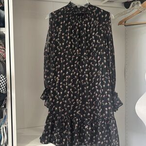 Aqua Black Floral Mimi dress